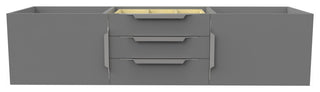 CastelloUSA Alpine 60" Wall Mounted Bathroom Vanity, Base Only, Gray, Brushed Nickel