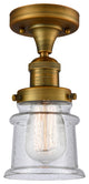 Small Canton 1-Light Semi-Flush Mount, Brushed Brass, Seedy