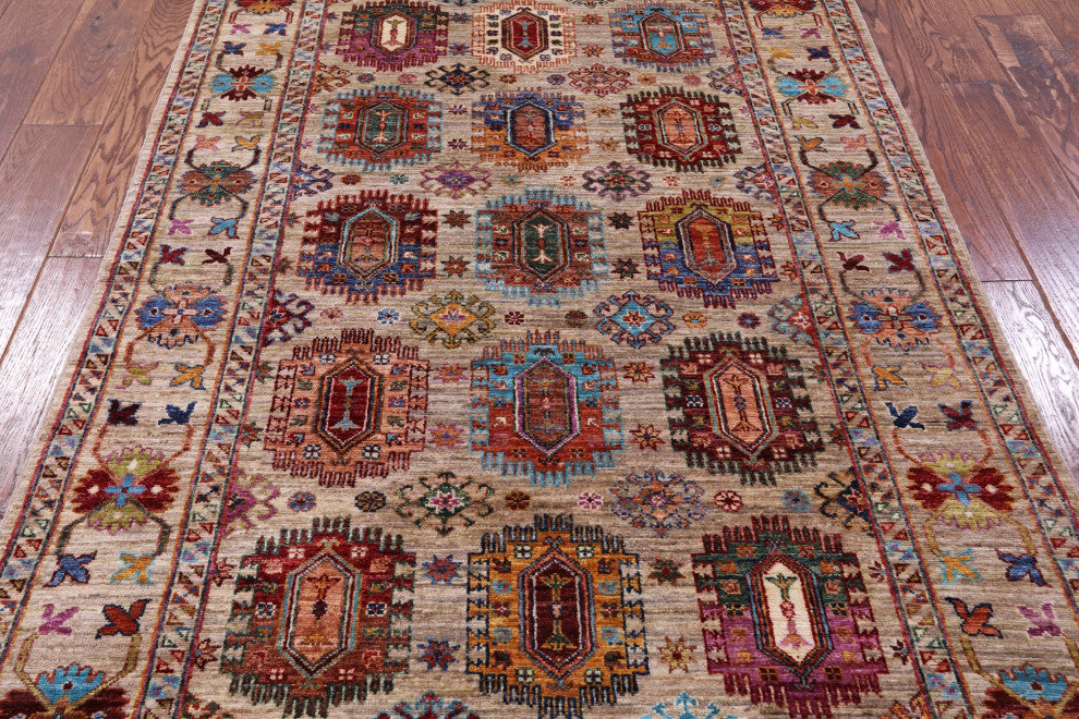 Fine Turkmen Ersari Hand Knotted Rug 4' 1" X 6' 3" - Q12782
