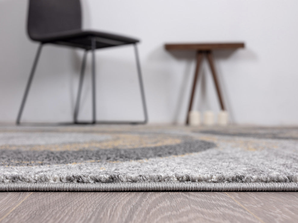 Abani Laguna LAG150A Contemporary Yellow Swirl Area Rug