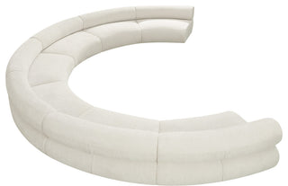 Bale Cream Chenille Fabric Modular Sofa, Cream, 7-Piece, Arc Shaped