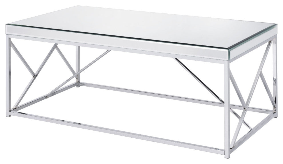 Evelyn Mirror Top Cocktail Table Chrome