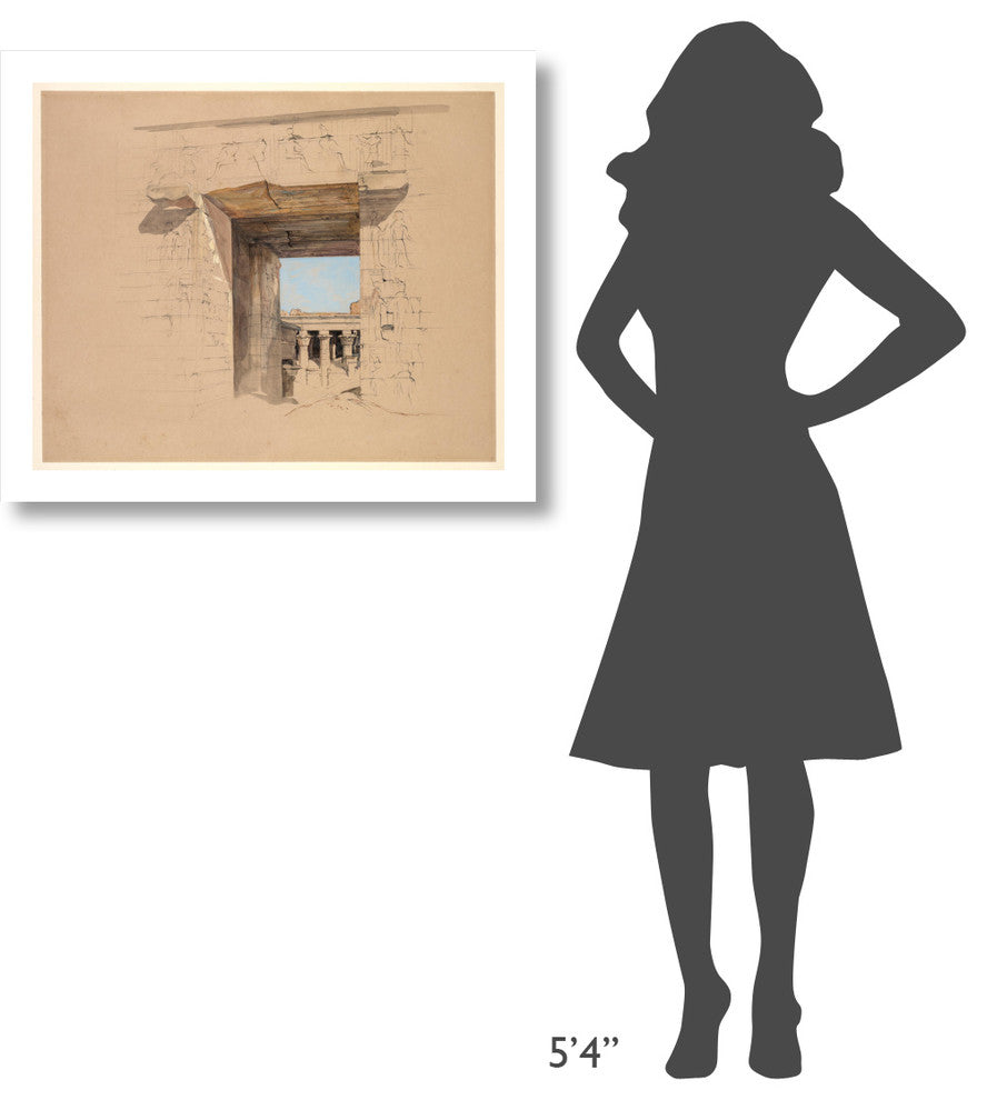 "The Temple of Edfu: The Door of the Pylon, 1850" Paper Art, 32"x26.6"