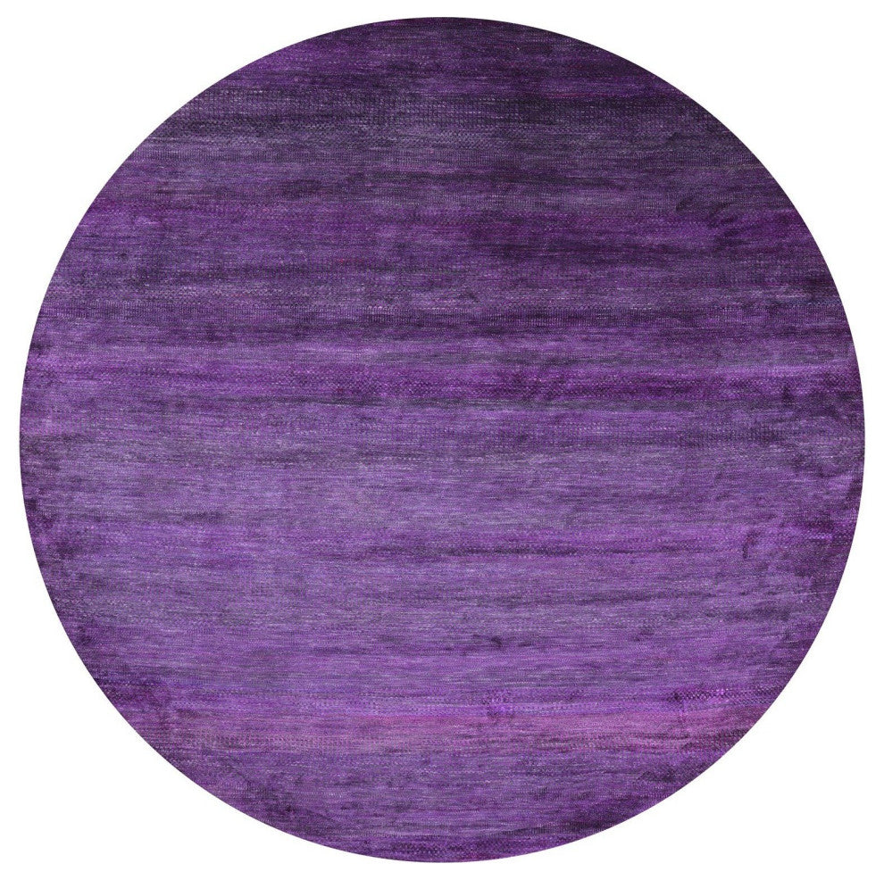 10' Round Handmade Super Savannah Gabbeh Wool and Silk Rug Q8986