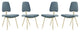Ponder Dining Side Chair Set of 4, Sea