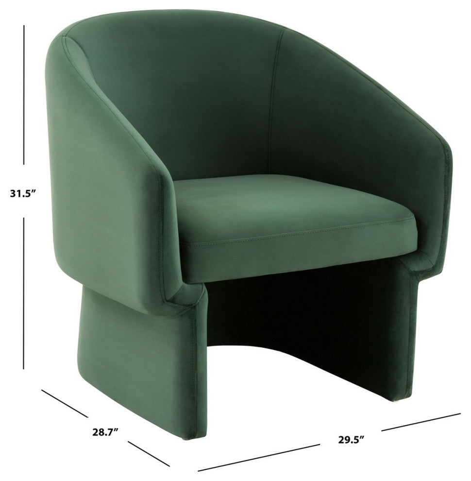 Safavieh Couture Susie Barrel Back Accent Chair, Forest Green