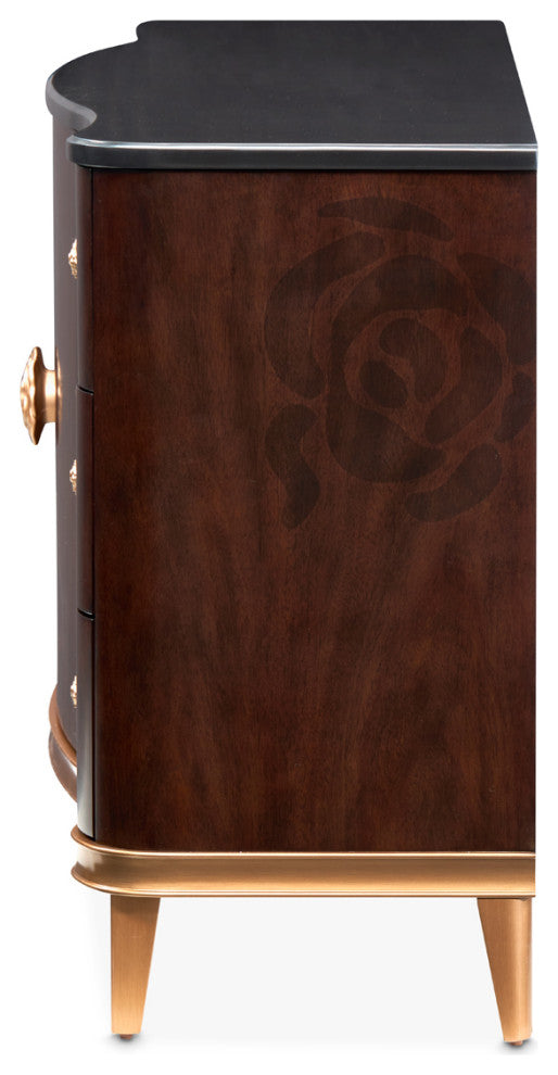 Camellia Field Dresser With Mirror, Warm Pecan