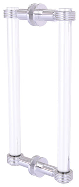 Clearview 12" Back to Back Groovy Accent Shower Door Pull, Satin Chrome