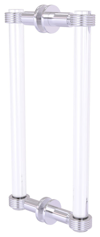 Clearview 12" Back to Back Groovy Accent Shower Door Pull, Satin Chrome