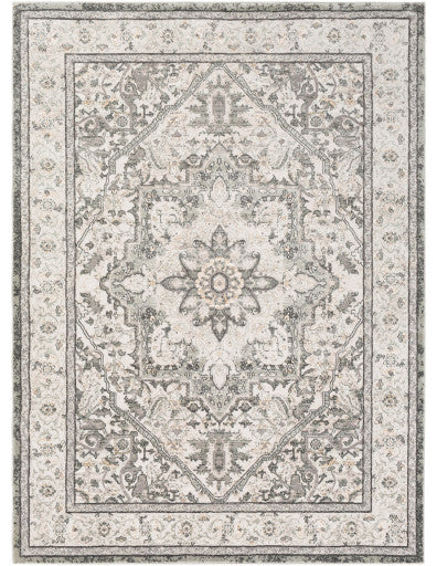 Surya Quatro QUA-2315 7'10"x10'2" Rug, Light Gray/Metallic - Gold/White/Sage