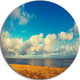 Deserted Brown Sea Coastline, Landscape Round Metal Wall Art, 11"