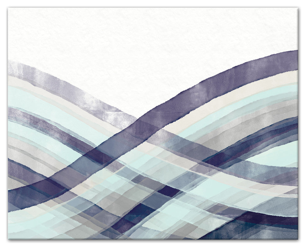 Watercolor Wave Pattern 16x20 Canvas Wall Art