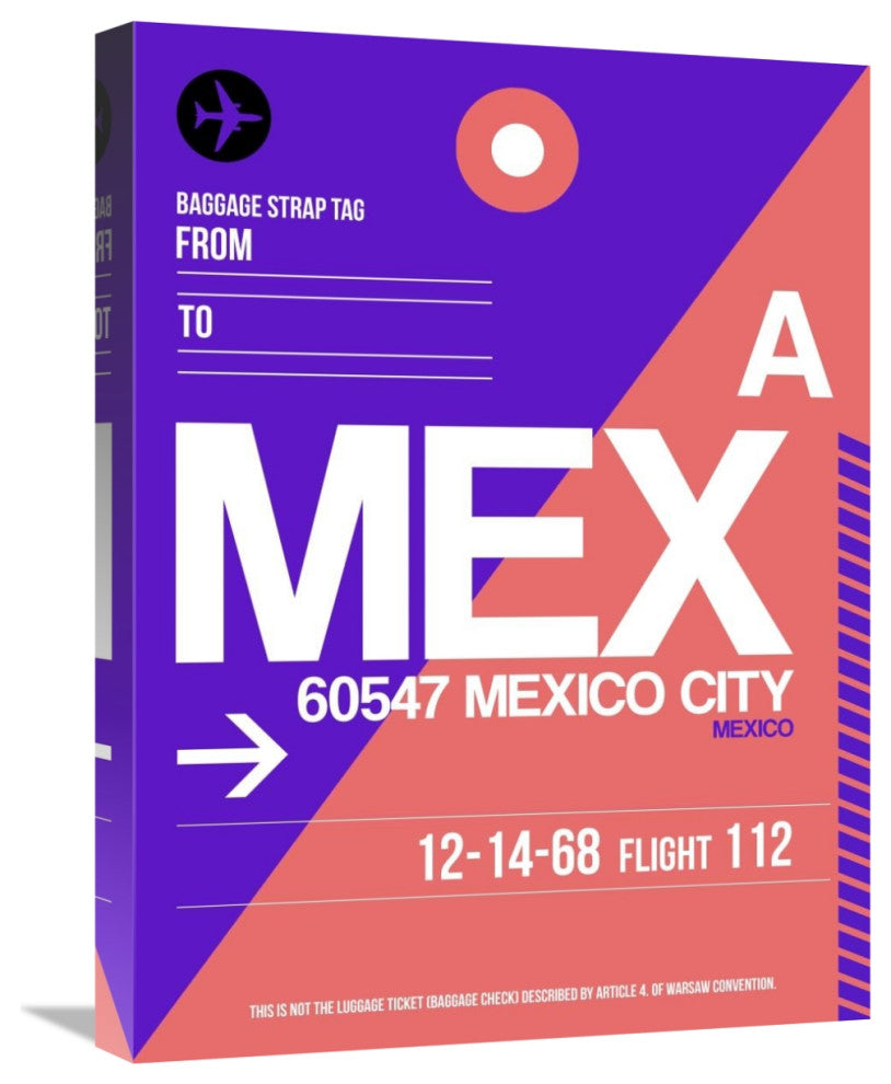 "MEX Mexico City Luggage Tag 1" Fine Art Print
