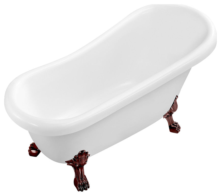 61" Streamline NPT9480ORB-ORB Soaking Clawfoot Tub With Internal Drain