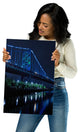 The Ben Franklin Bridge 3 Night Urban Landscape Photo Unframed Wall Art Print, 12" X 18"