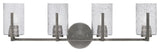 Atlas 4-Light Bath Bar, Graphite/Smoke Bubble