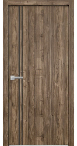 Solid French Door 28 x 96 | Planum 0016 Walnut with| Bathroom