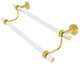 Pacific Beach 18" Double Towel Bar with Groovy Accents, Polished Brass