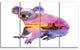 Koala Double Exposure Illustration, Large Animal Canvas Print, 48"x28", 4 Panels