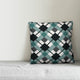 Blue Argyle Outdoor Throw Pillow, 18"x18"