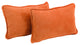 20"X12" Double-Corded Microsuede Back Support Pillows Set of 2, Tangerine Dream