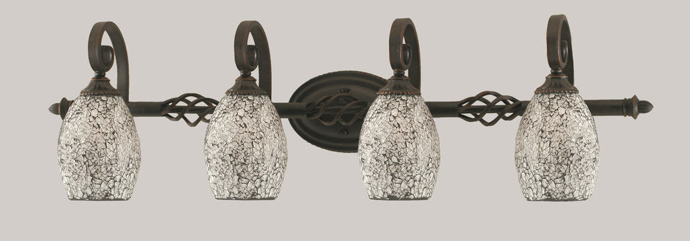 Elegante 4-Light Bath Bar, Black Fusion