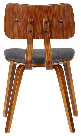 Mick Dining Chair, Walnut Wood and Charcoal Fabric