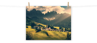 Sun Rays and Santa Maddalena Landscape Photo Loose Wall Art Prints, 18" X 24"
