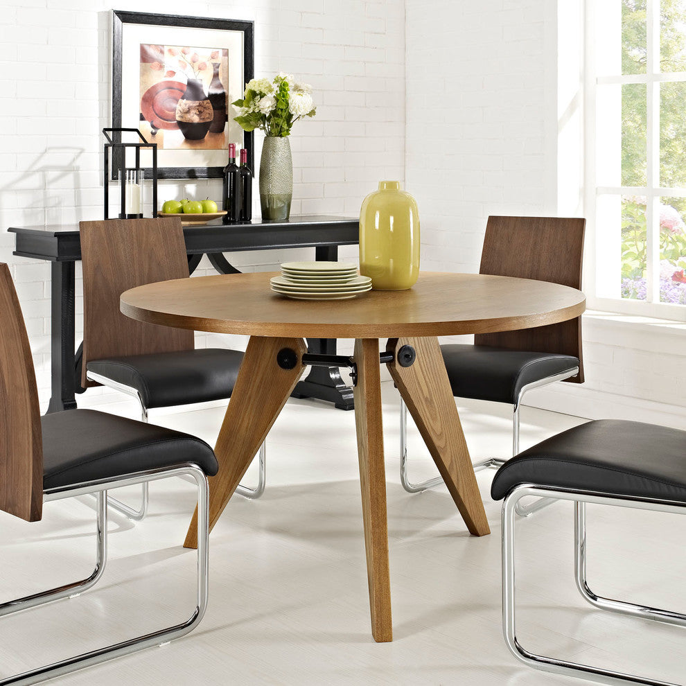 Modern Contemporary Kitchen Wood Dining Table Walnut