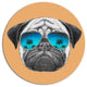 Funny Dog With Blue Glasses, Animal Disc Metal Artwork, 23"