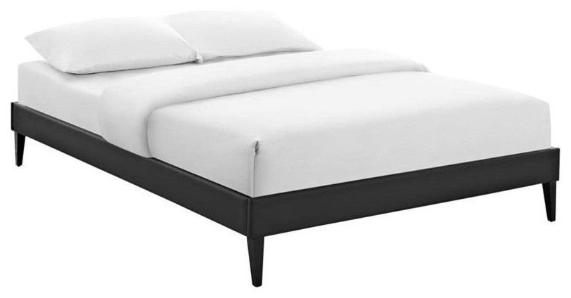 Modway Bedroom Sharon King Vinyl Bed Frame With Squared Tapered Legs