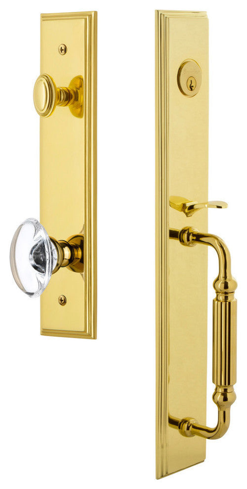 Carre' 1-Piece Dummy Handleset, F Grip and Provence Knob, Lifetime Brass, 849151
