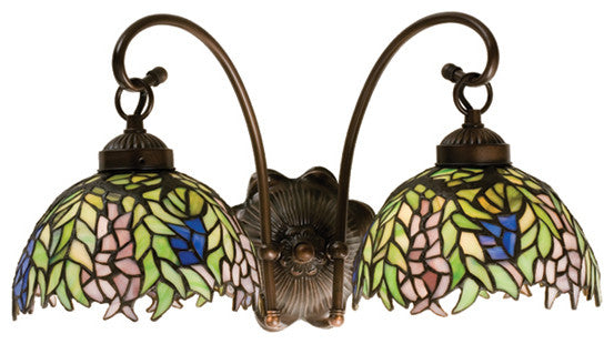 Meyda lighting 18697 18"W Tiffany Honey Locust 2 LT Wall Sconce