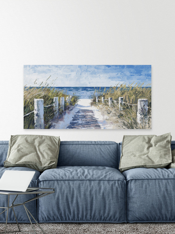 "Fine and Sandy" Painting Print on Wrapped Canvas, 36x18