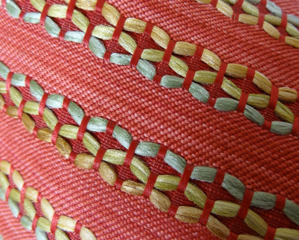 Carmine Red Handmade Luxury Pillow, 26"x26"