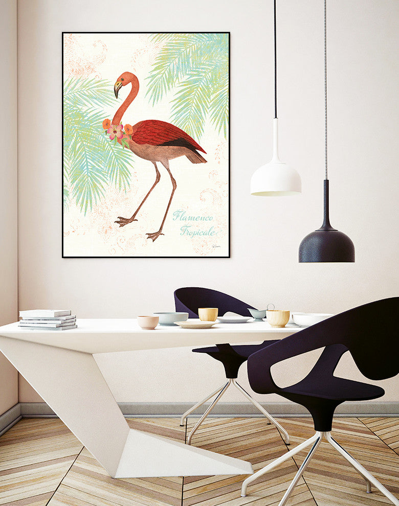 "Flamingo Tropicale Ii" Art Block Framed Canvas, 11"x14"