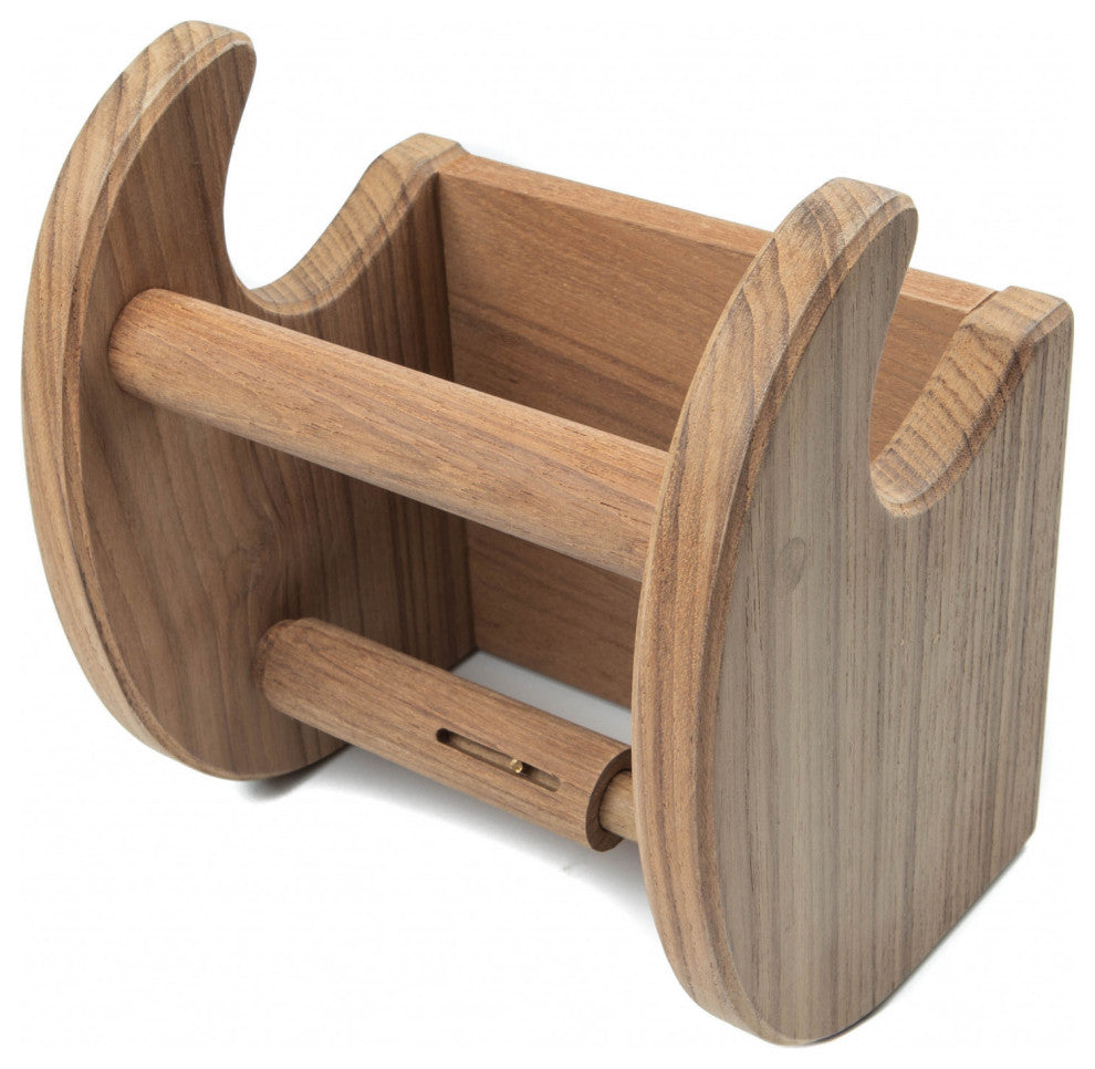 Traditional Solid Teak Magazine and Toilet Paper Holder