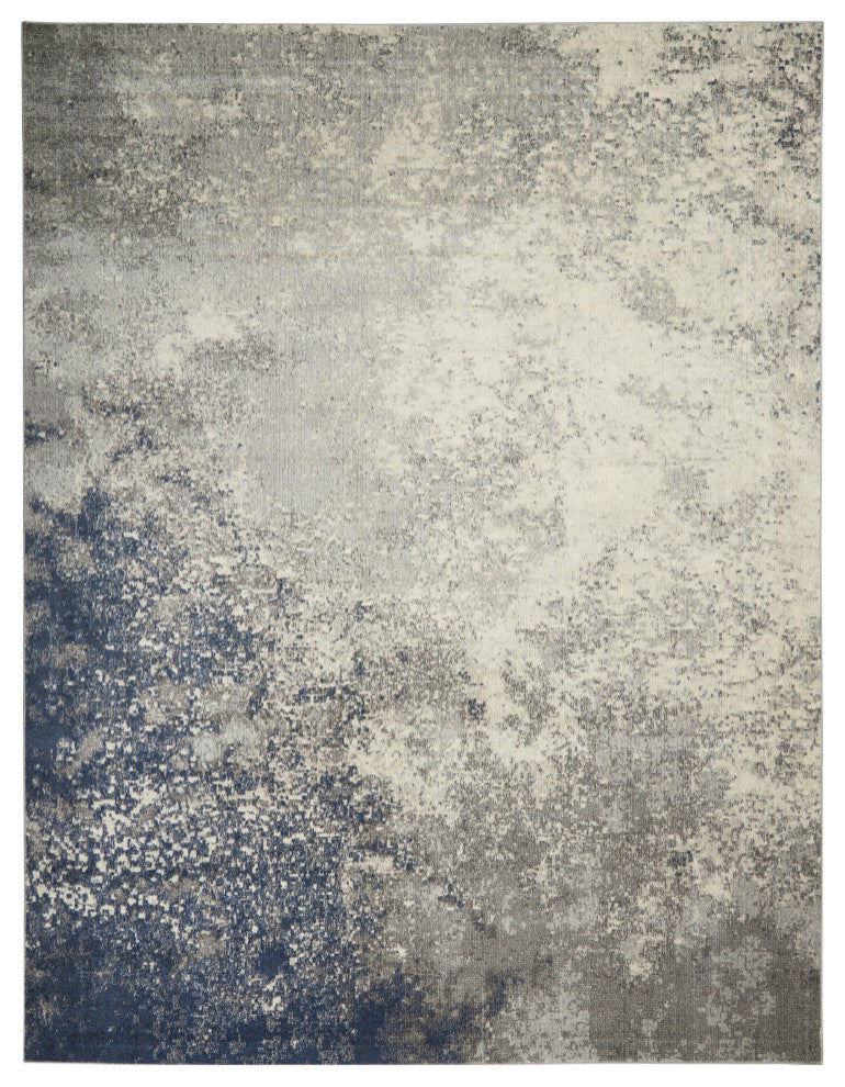 Nourison Passion 9' x 12' Charcoal Ivory Modern Indoor Area Rug