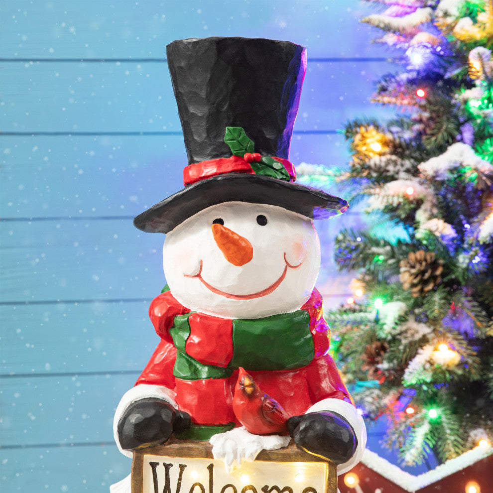 29.25"H Christmas Resin Snowman Porch Decor