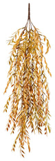 Vickerman Fi191332 30" Artificial Brown Salix Leaf Hanging Bush, Pack of 2
