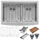 Ruvati RVH9201 Apron Front Stainless Steel 33" Kitchen Sink Double Bowl