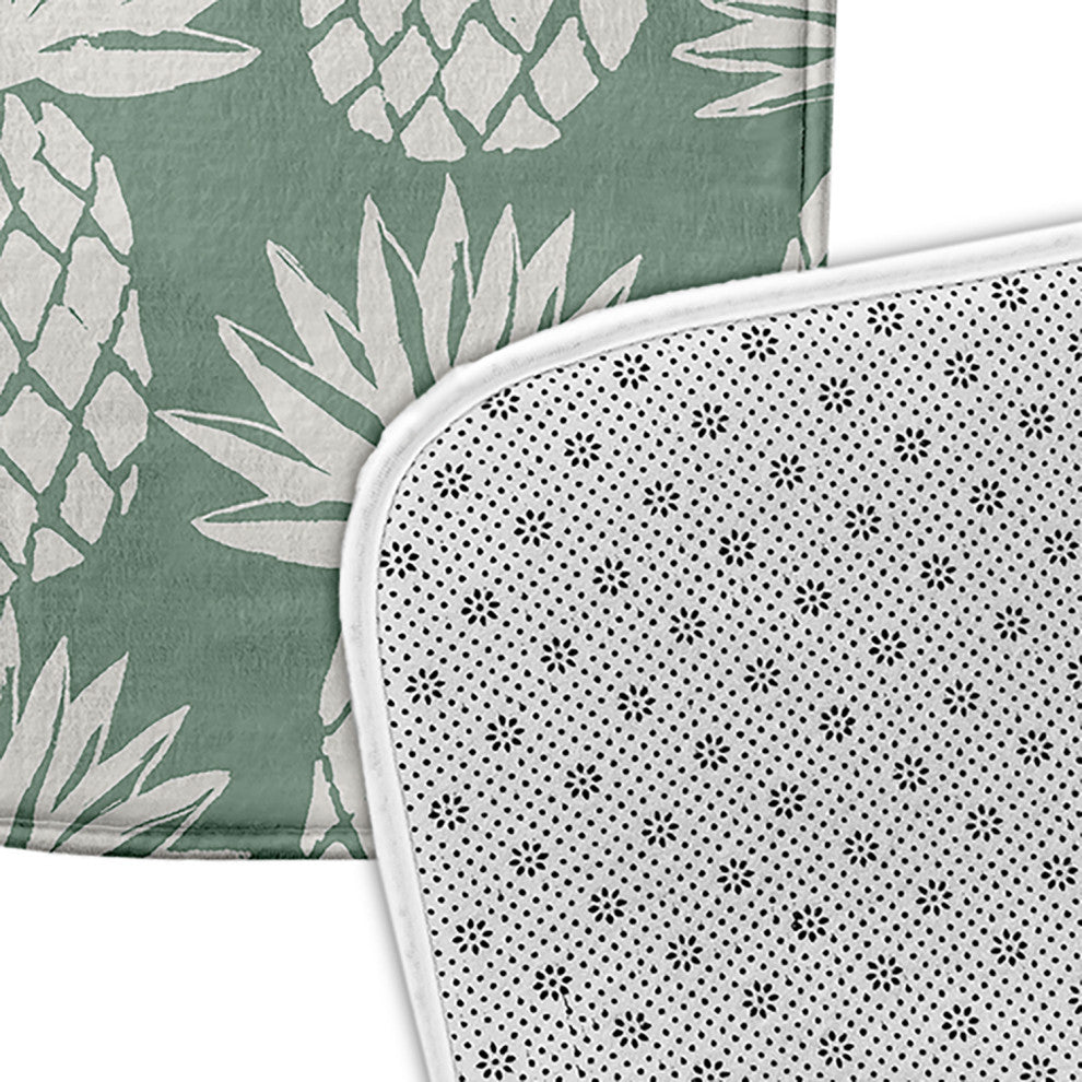 24" x 17" Pineapple Pattern Bathmat, Sage