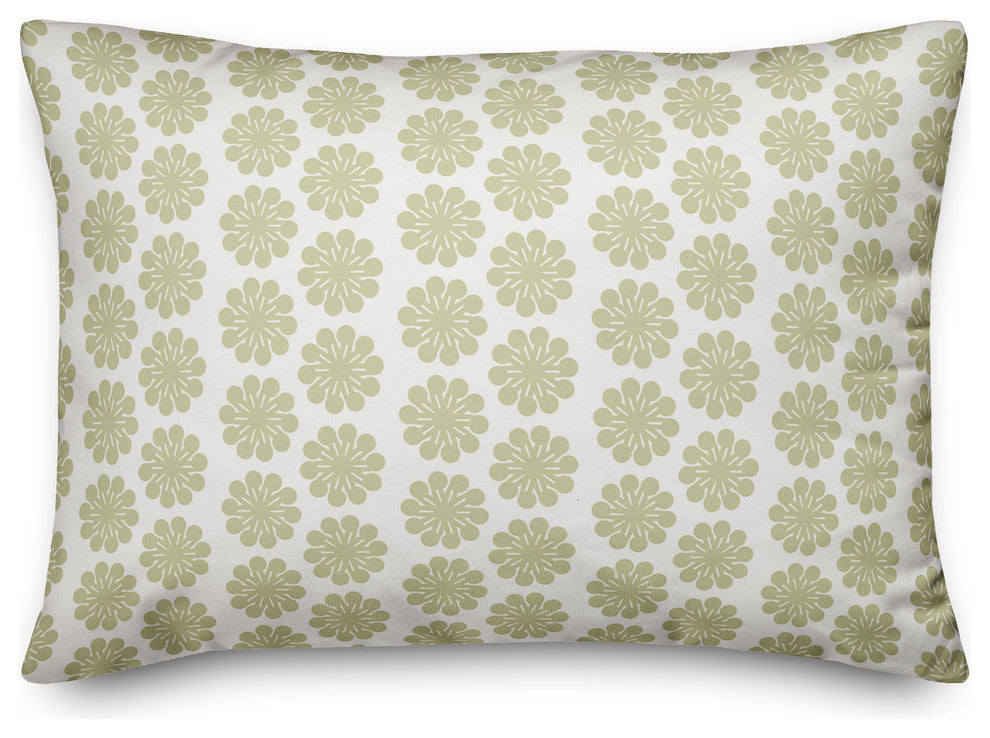 Tan Floral Pattern Throw Pillow