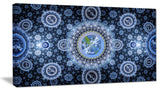Clear Blue Psychedelic Relaxing Art, Abstract Canvas Art Print, 32x16