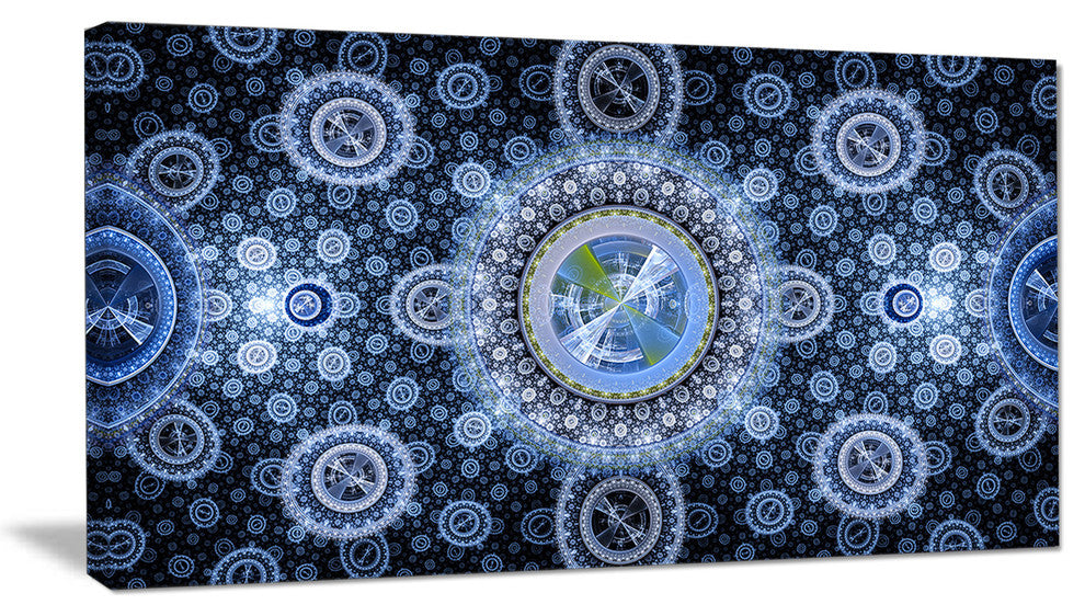 Clear Blue Psychedelic Relaxing Art, Abstract Canvas Art Print, 32x16