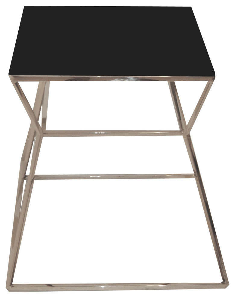 Prism Side Table, Material: Glass, Black
