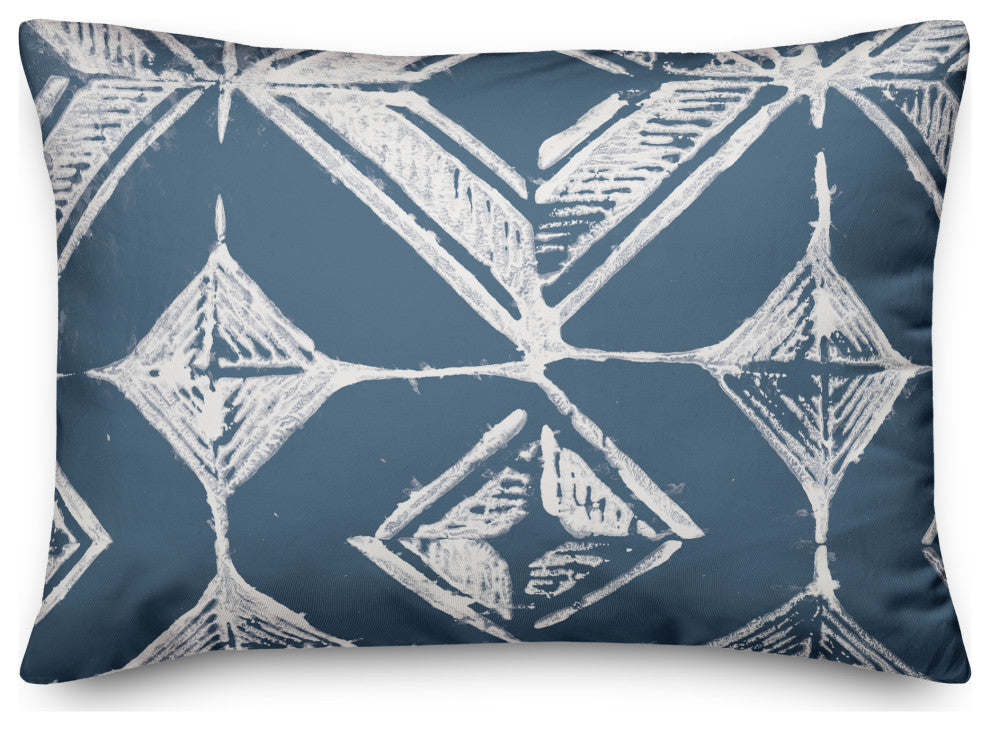 Blue Diamond Pattern 14x20 Spun Poly Pillow