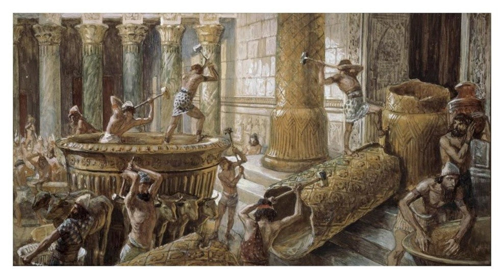 "Chaldees Destroy The Brazen Sea" Digital Paper Print by James Tissot, 32"x18"