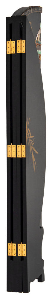 6' Tall Black Lacquer Round Room, Royal Ladies