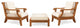 3-Piece Giva: 2 Sofa Lounge Arm Chair, Ottoman With Natural Sunbrella Cushion